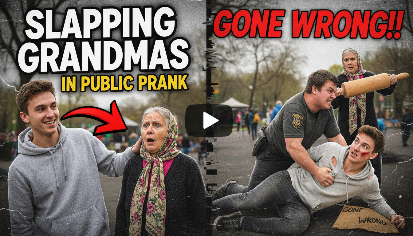 Slapping grandmas in public prank (GONE WRONG)